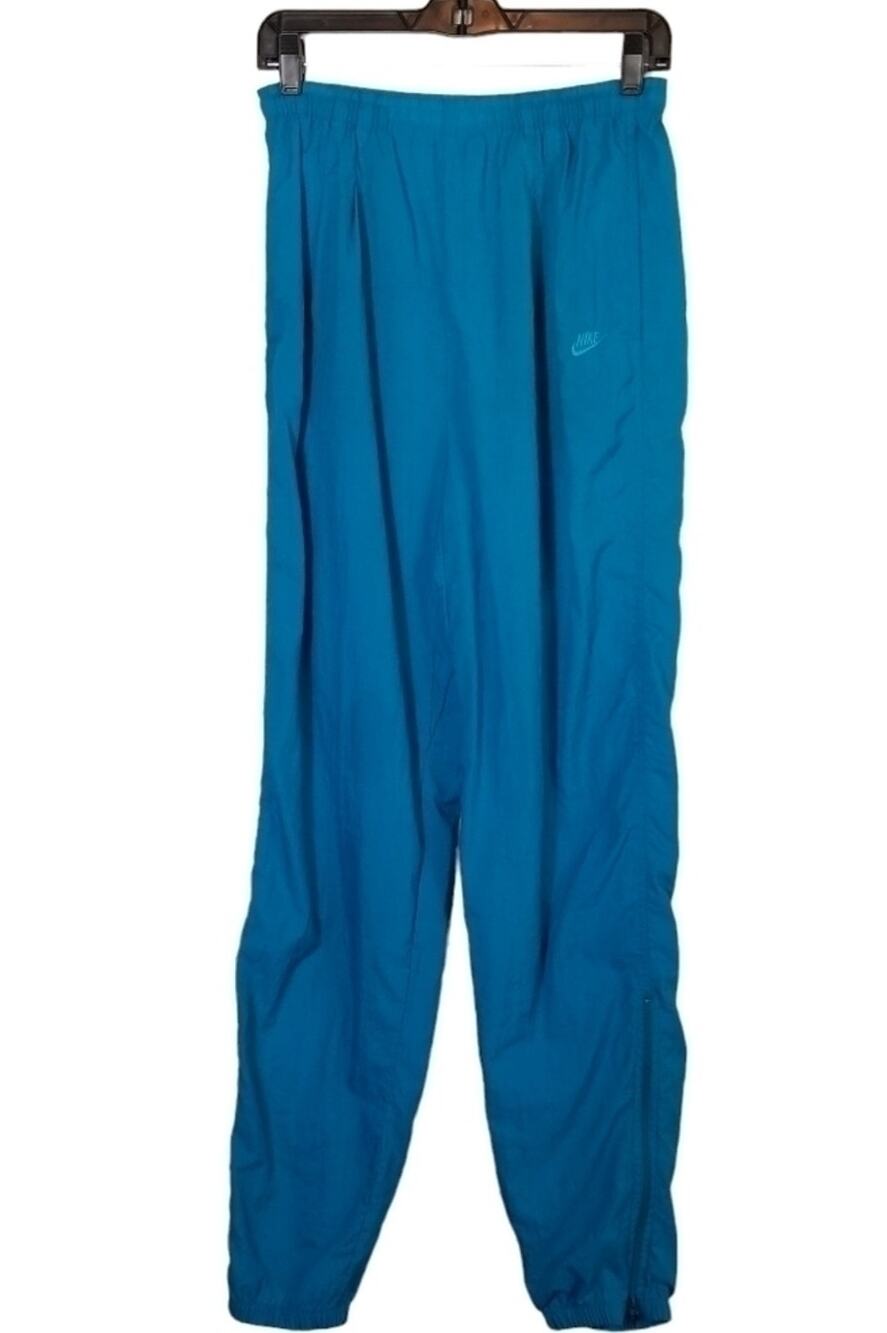NIKE WMS Medium Vintage 90's Teal Windbreaker Lightweight Track Pants Joggers